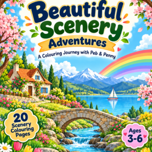 Beautiful Scenery Adventures | 20 Printable Colouring Pages for Ages 3–6